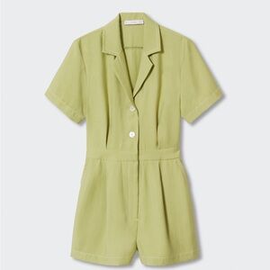 Women’s Lime Green Short Sleeve One-Piece Romper